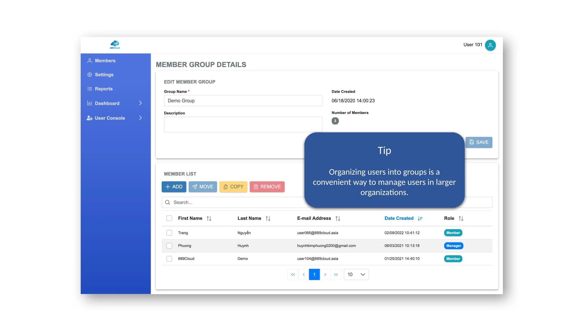 SecureDrive QuickStart slide showing user groups.
